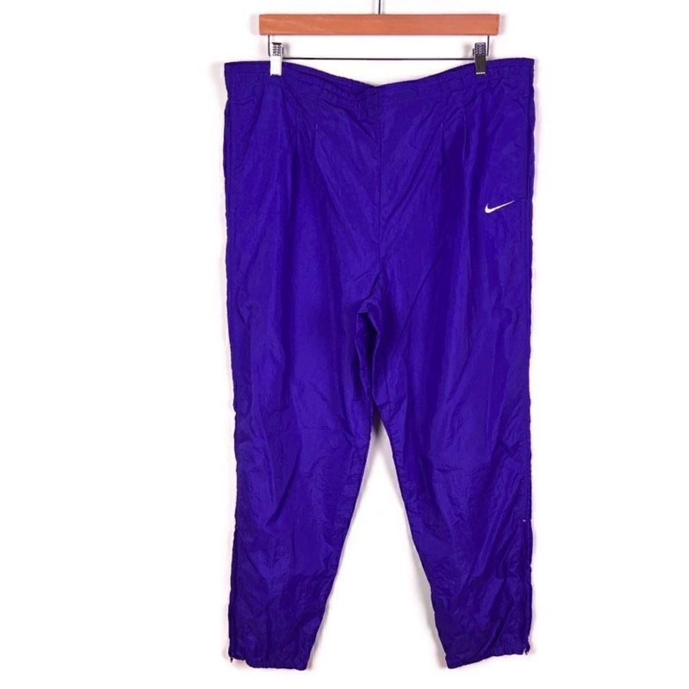 Vintage 80s 90s Nike Wind Pants Track Pant Windbreaker Joggers Purple Womens XL